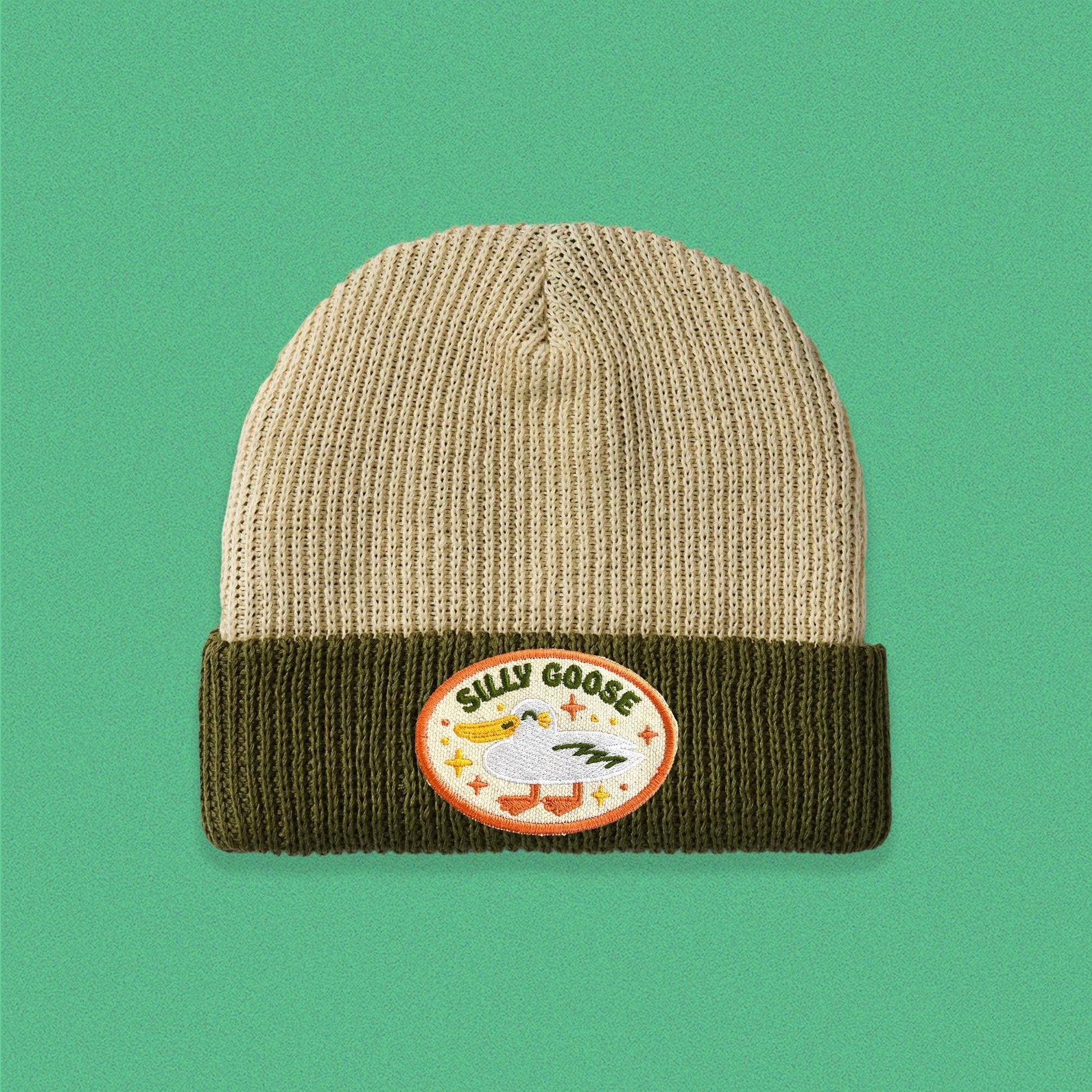 Silly Goose Two-Tone Knit Beanie