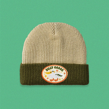 Silly Goose Two-Tone Knit Beanie