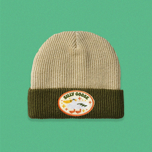 Silly Goose Two-Tone Knit Beanie