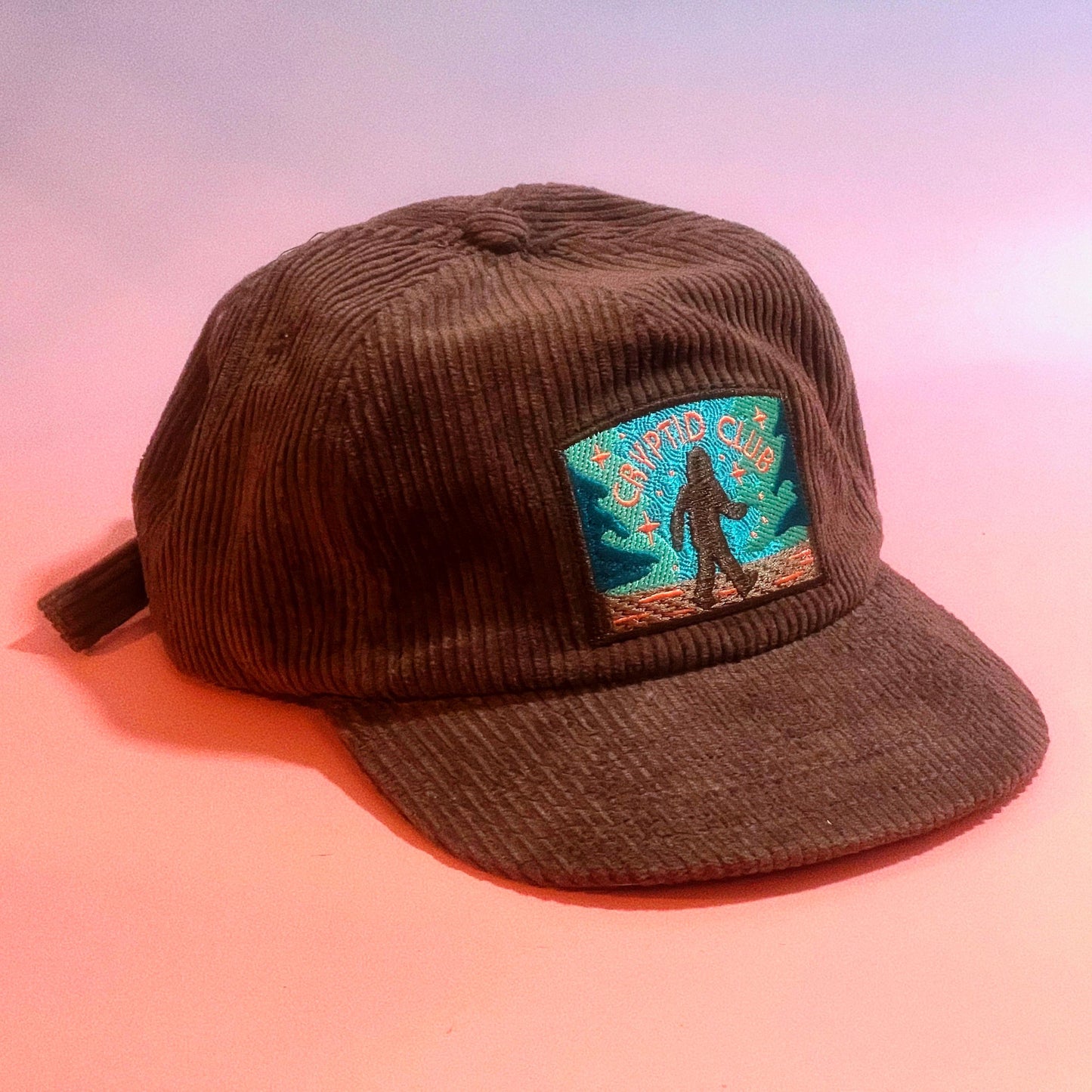 Bigfoot Cryptid Club 5-Panel Corduroy Patch Hat