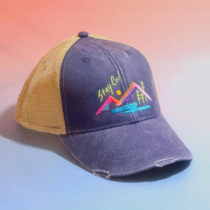 90s Retro Landscape Embroidered Baseball Cap