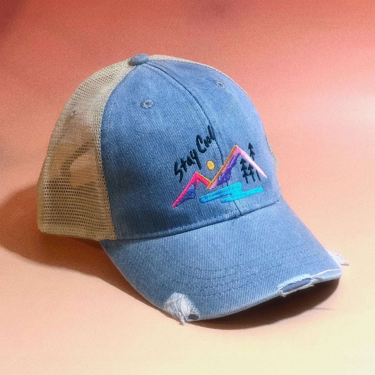 90s Retro Landscape Embroidered Baseball Cap