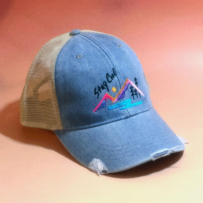 90s Retro Landscape Embroidered Baseball Cap