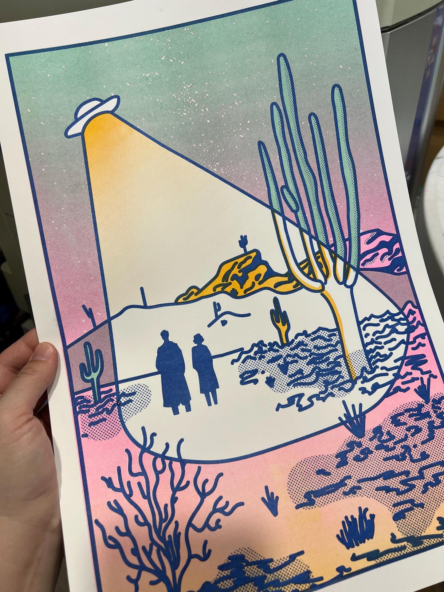 UFO Pastel 11"x17" Tabloid Risograph Print