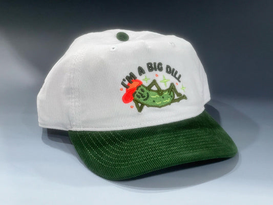 Big Dill Pickle Direct Embroidered 5-Panel Two-Tone Corduroy Snapback Hat