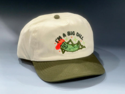 Big Dill Retro Direct Embroidered Two-Tone 5-Panel Floppy Cap