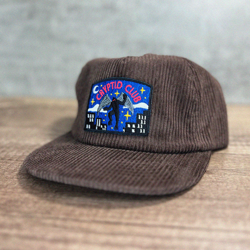 Mothman Cryptid Club 5-Panel Corduroy Patch Hat