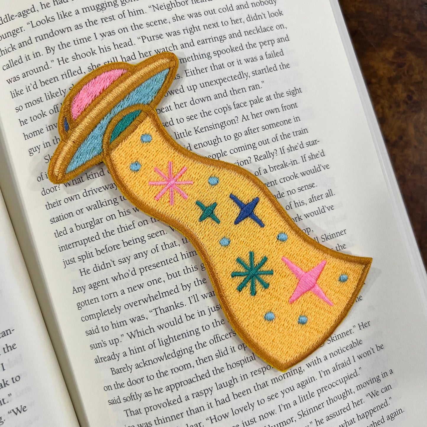 UFO Embroidered Bookmark